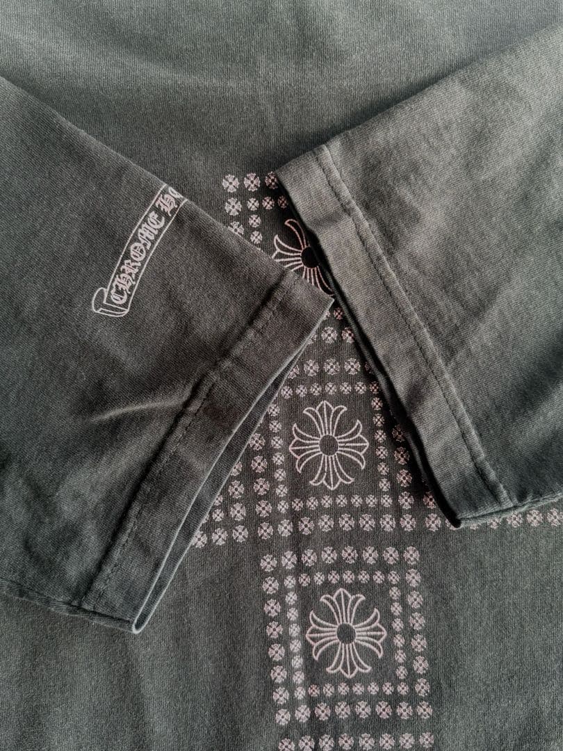 CHROME HEARTS OLD ピンク CHクロス Tシャツ 黒　フェード