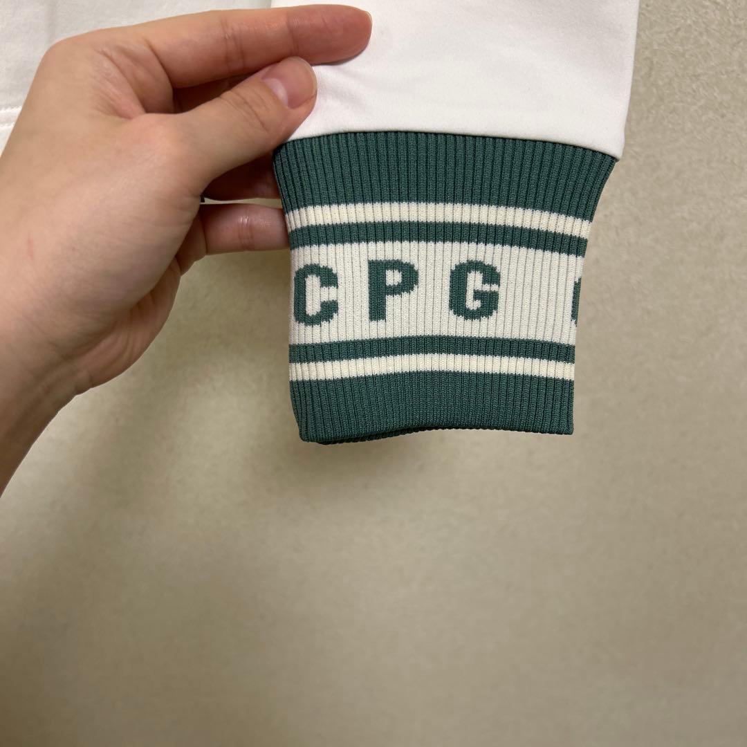 CPG GOLF リブロゴモックネック シャツ ホワイト
