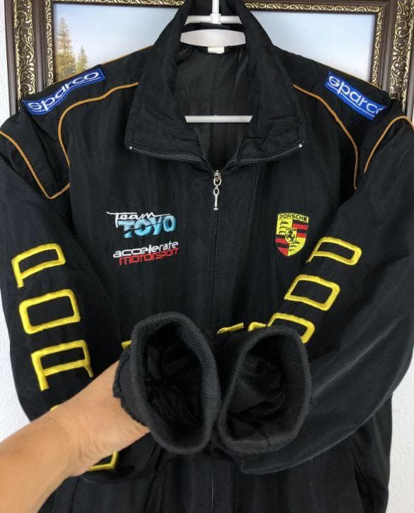新品 PORSCHE F1 レーシングジャケットブルゾン 刺繍 中綿 男女兼用