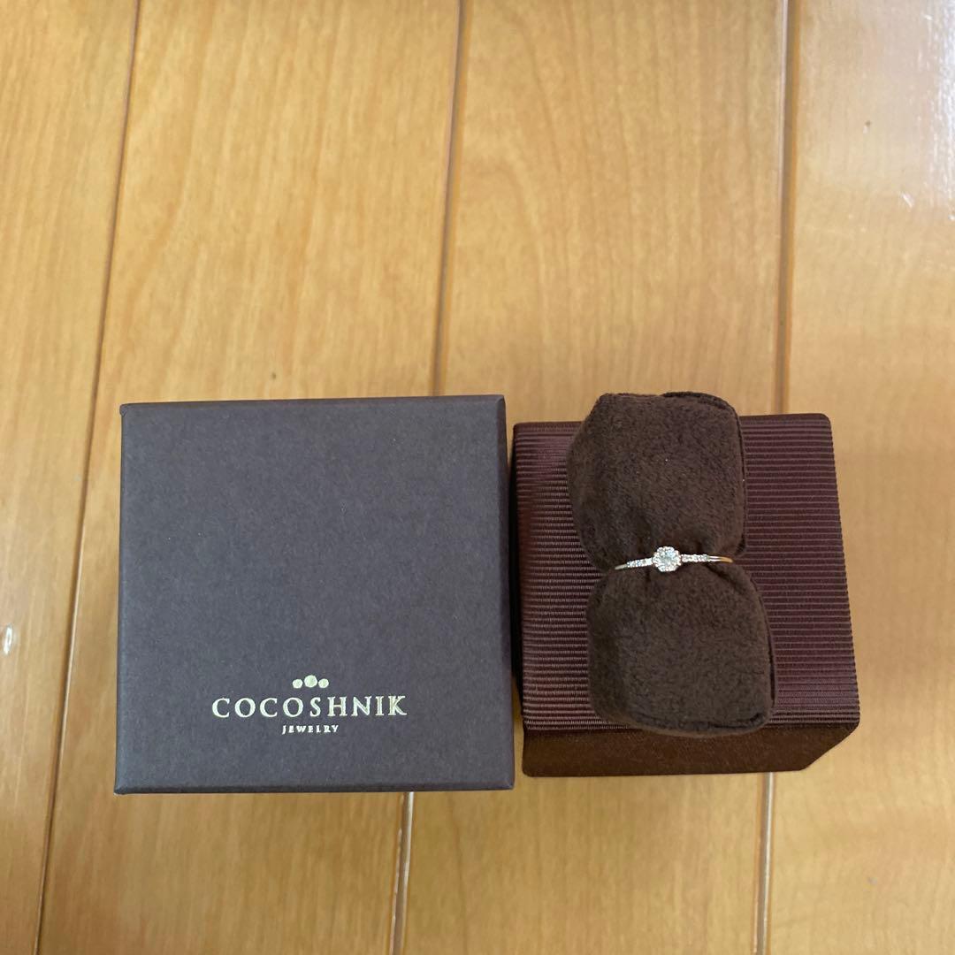 最終お値引き⭐︎COCOSHNIK ダイヤリング 保証書付　K10 超美品　12号