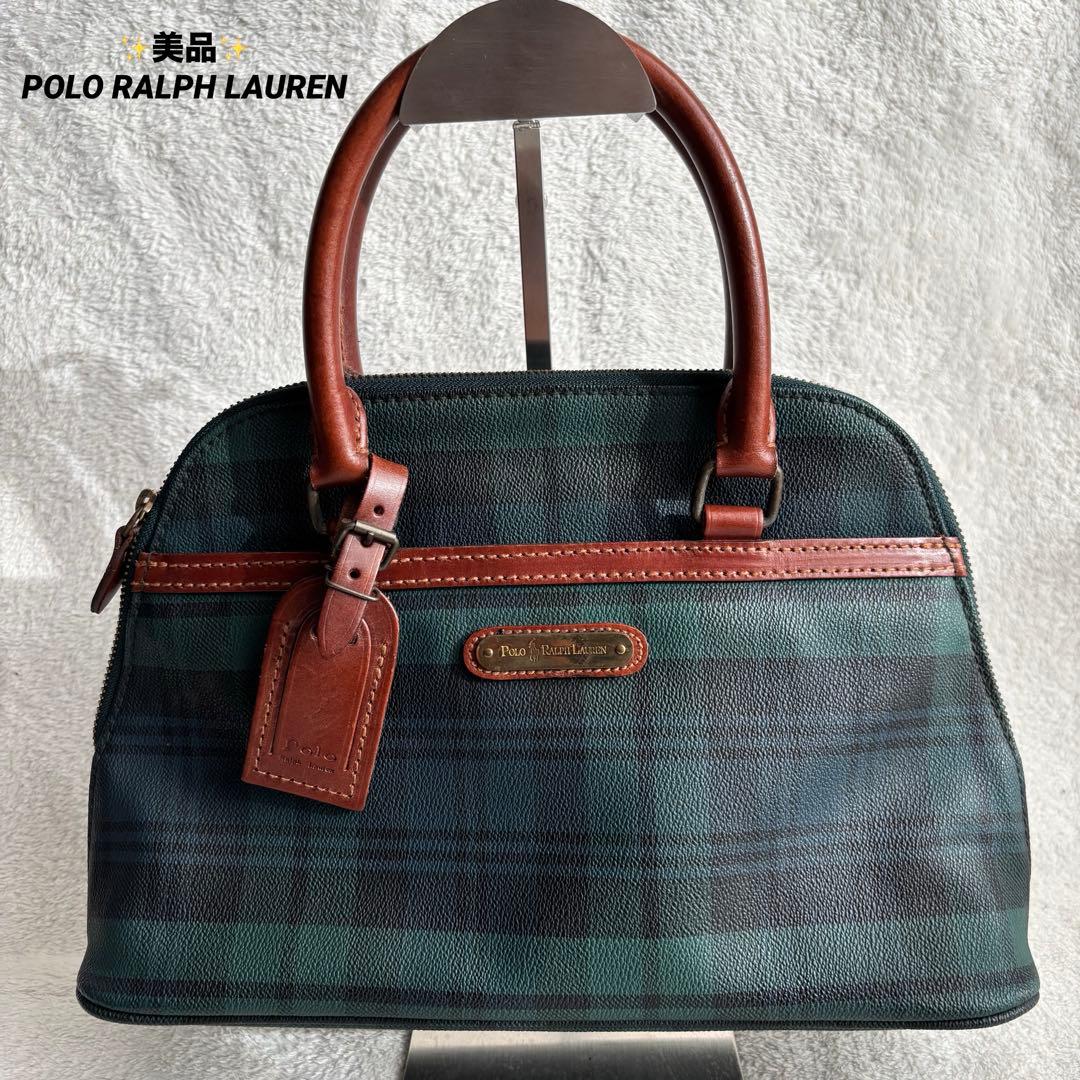 ✨️美品✨️ ポロラルフローレン ハンドバッグ PVCレザー ブラックウォッチ
