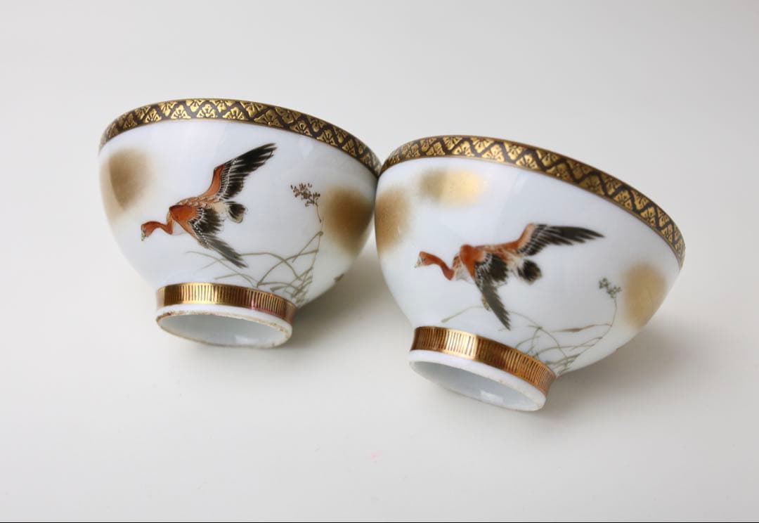 九谷焼 九谷鏑木 芦雁図　宝瓶 湯冷まし 煎茶碗 煎茶器　茶道具　鏑木