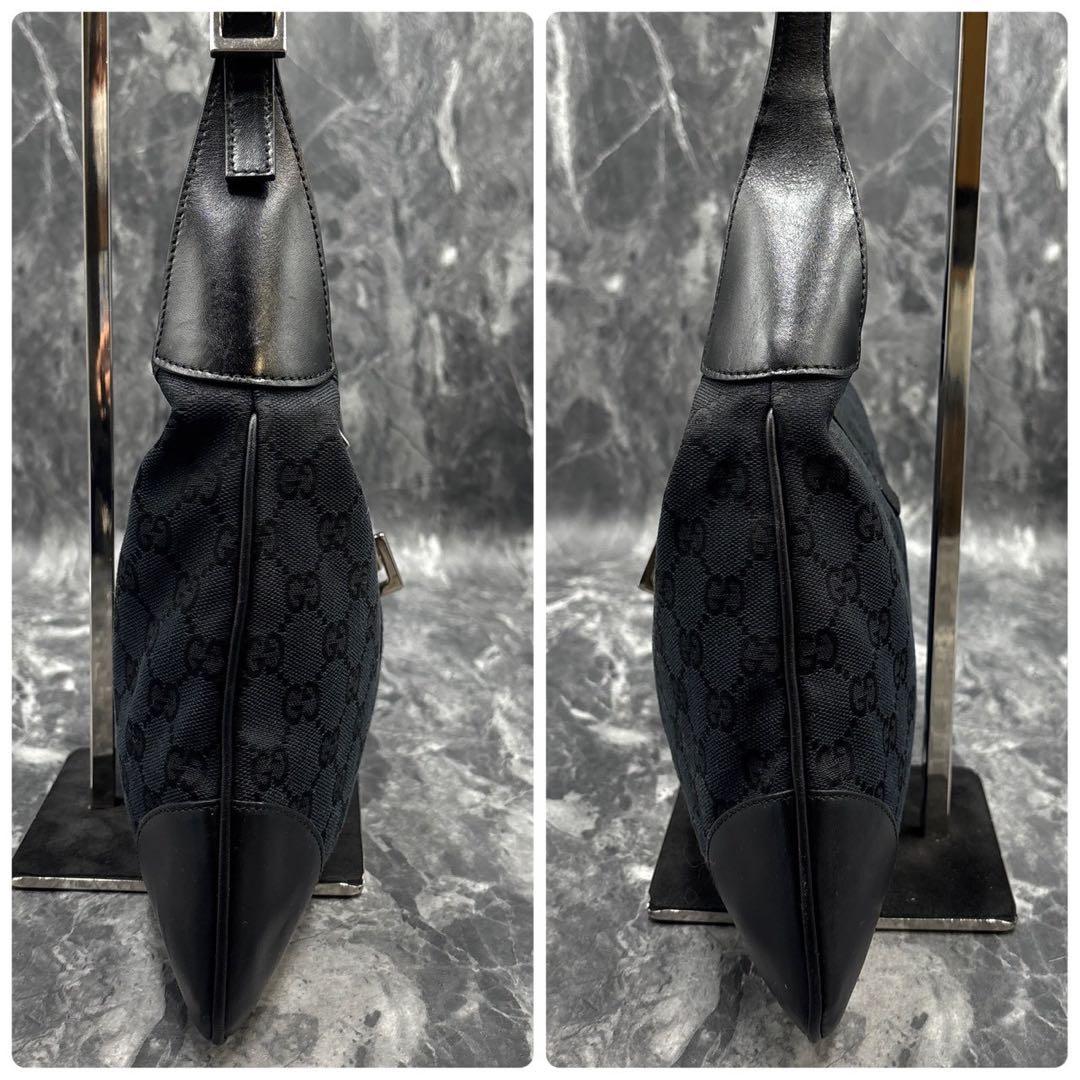 ✨美品✨GUCCI GG シェリーライン ショルダーバッグ ジャッキー黒 レザー