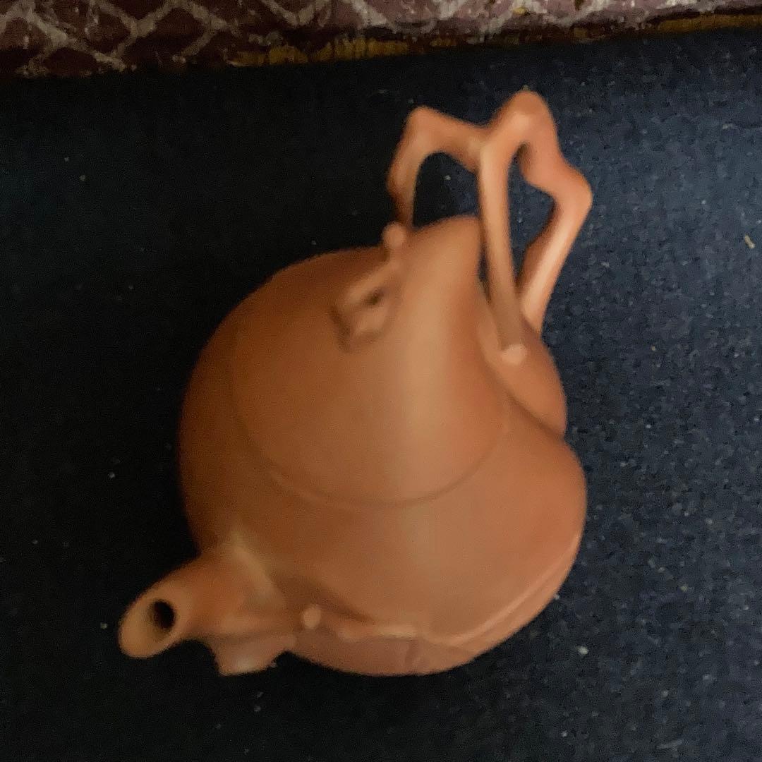 朱泥桃型茶心壷　朱泥急須　煎茶