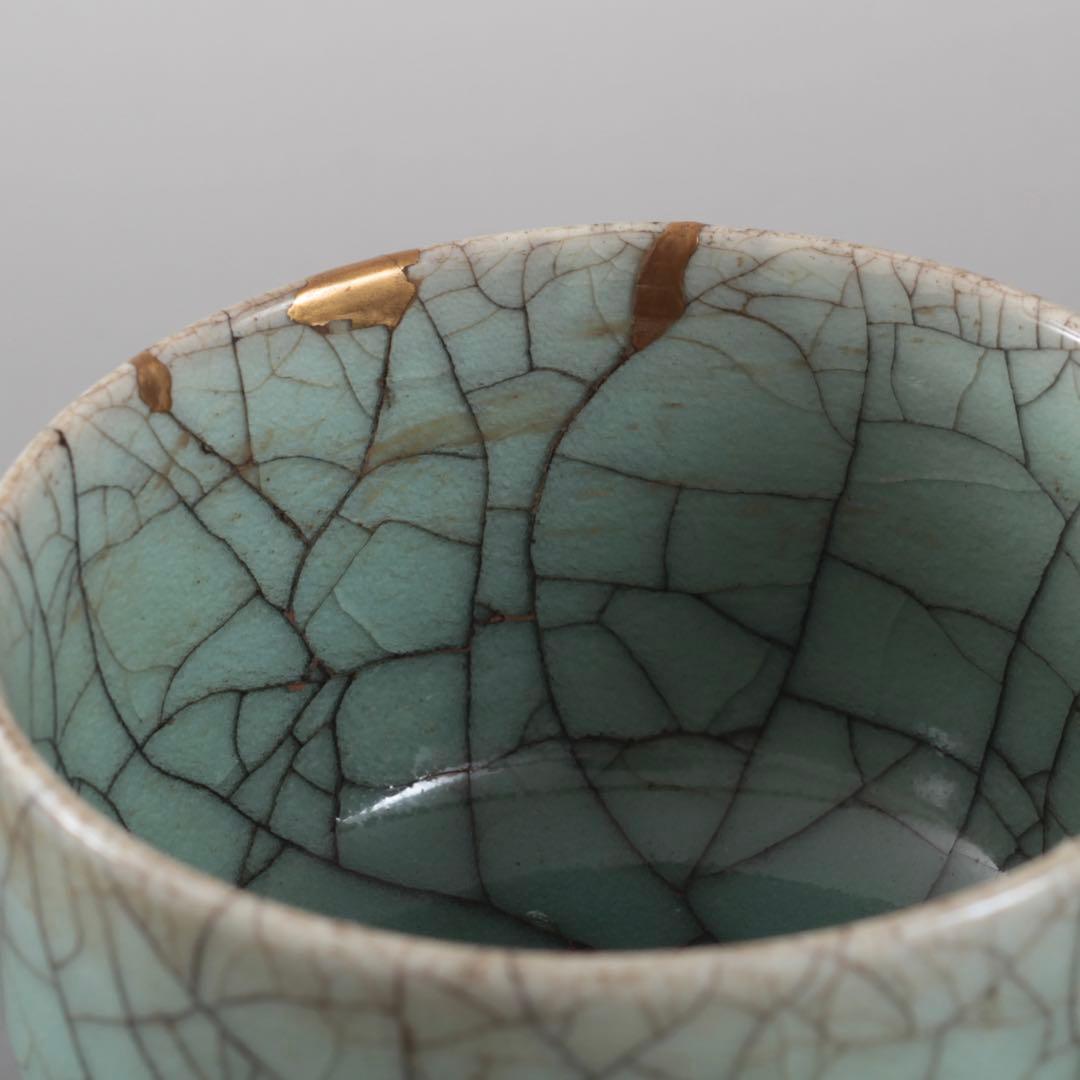 青磁 氷裂文 茶碗 古美術 古道具 茶道具