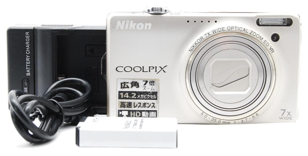 【動作確認済】Nikon CoolPix S6000一部難ありバッテリー充電器付