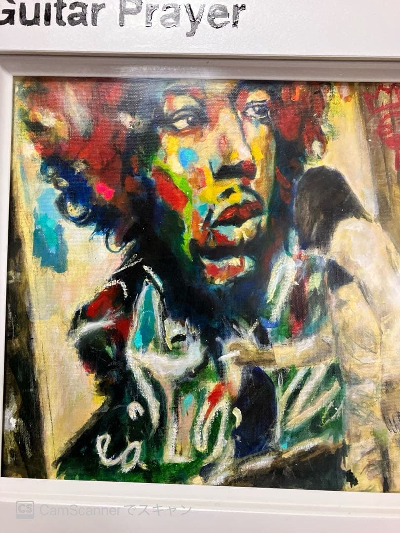 ジミーヘンドリックス アクリル画　キャンバスF6号額付き　　BAEZ3