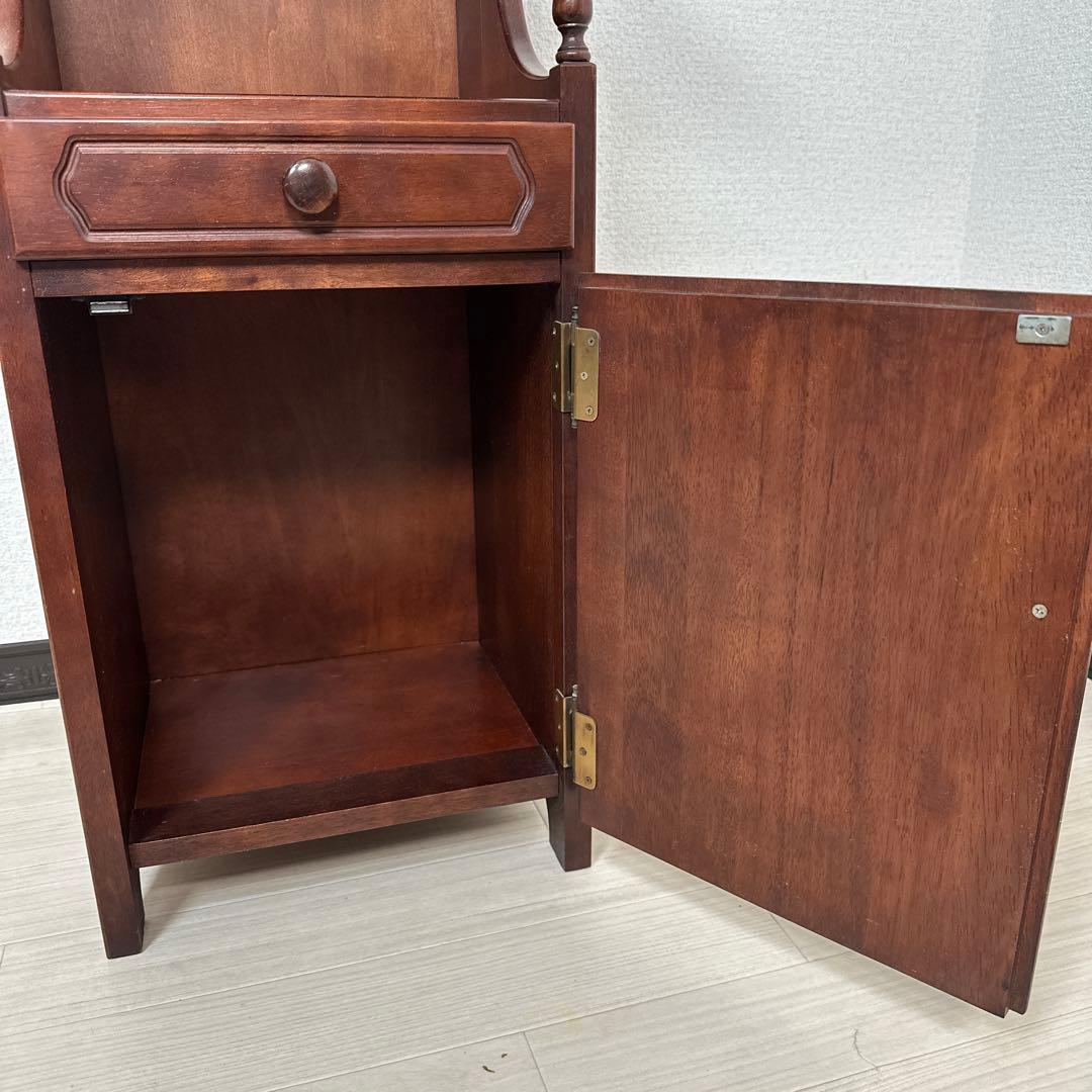 80's カリモク 電話台 TEL台 花台 キャビネット ビンテージ ※i4※