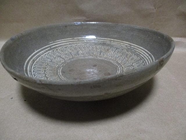 李朝　三島手象嵌大皿　I16-2