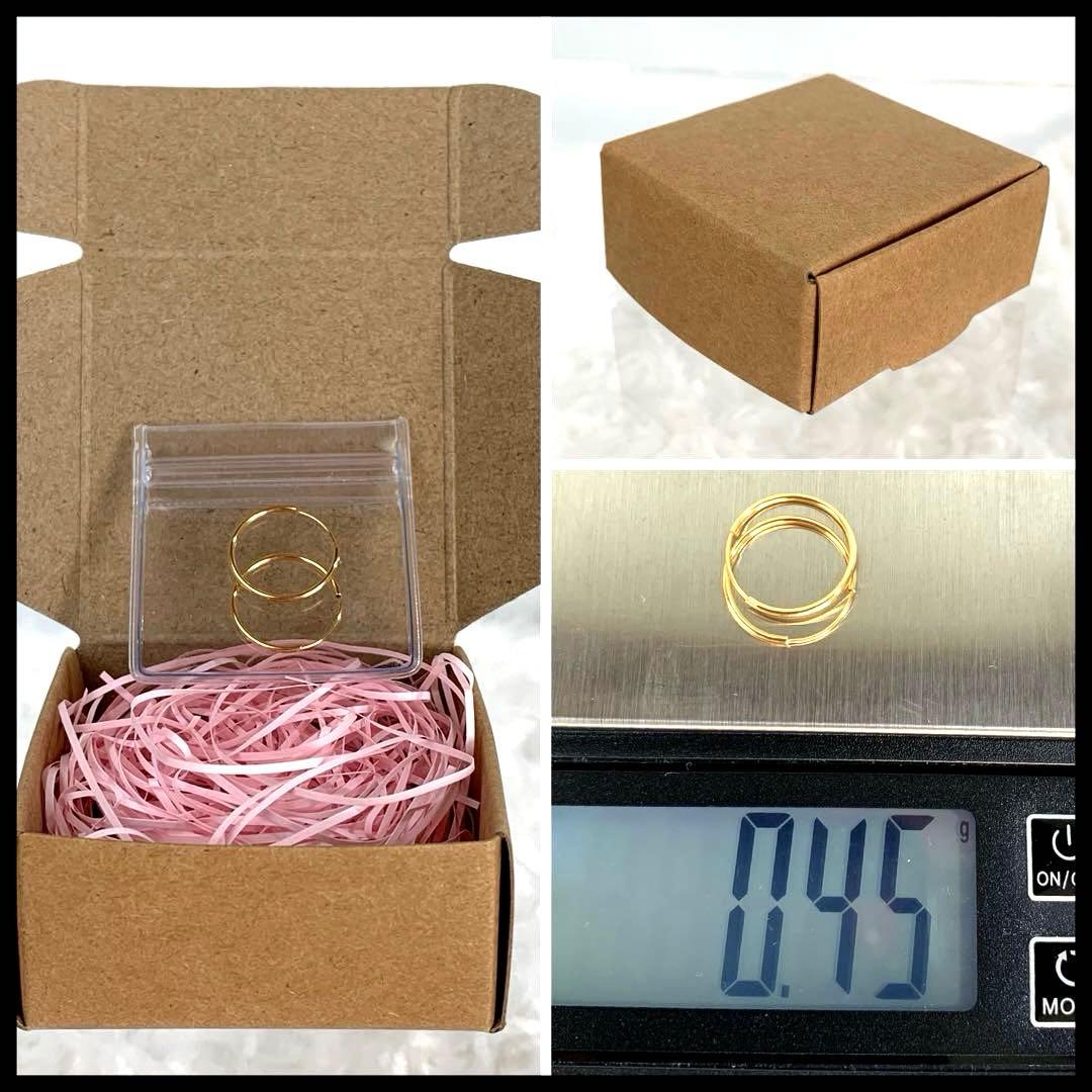 K18 YG フープピアス バネ式 直径15mm 太さ1mm ユニセックス