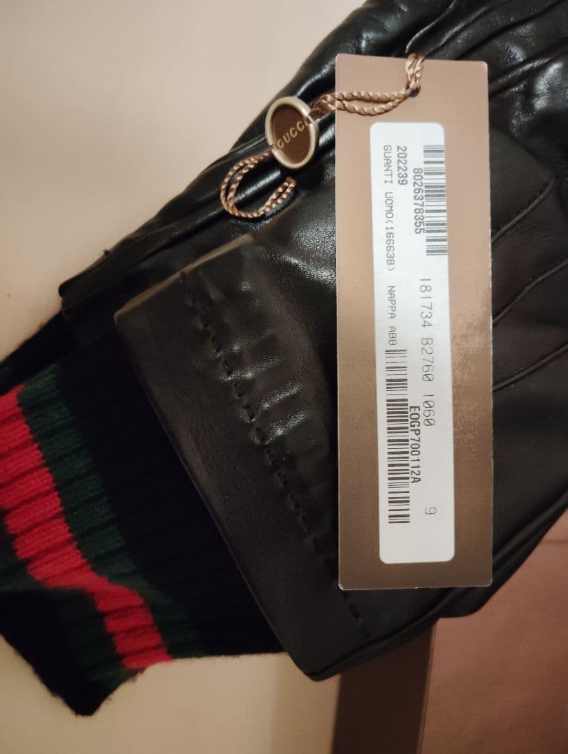 グッチ GUCCI シェリーライン ラムレザー 手袋 サイズ9