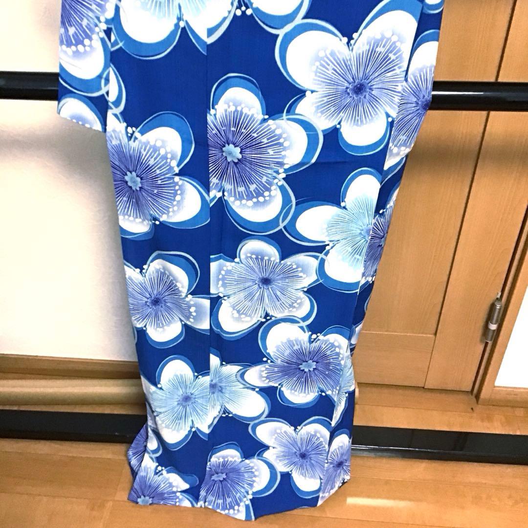 新品タグ付☆和風館☆浴衣☆夏小紋☆セオアルファ☆青色系☆匿名配送