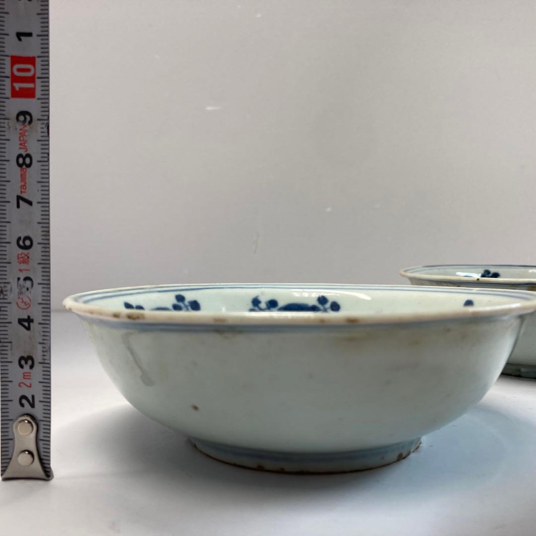 専用中国明時代　古染付向付5客　直径約14.5㎝　東Y6-0129☆2Fトトオカ