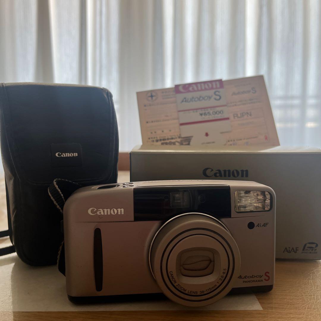 美品　Canon Autoboy S フィルムカメラ　リモコン　カバー付