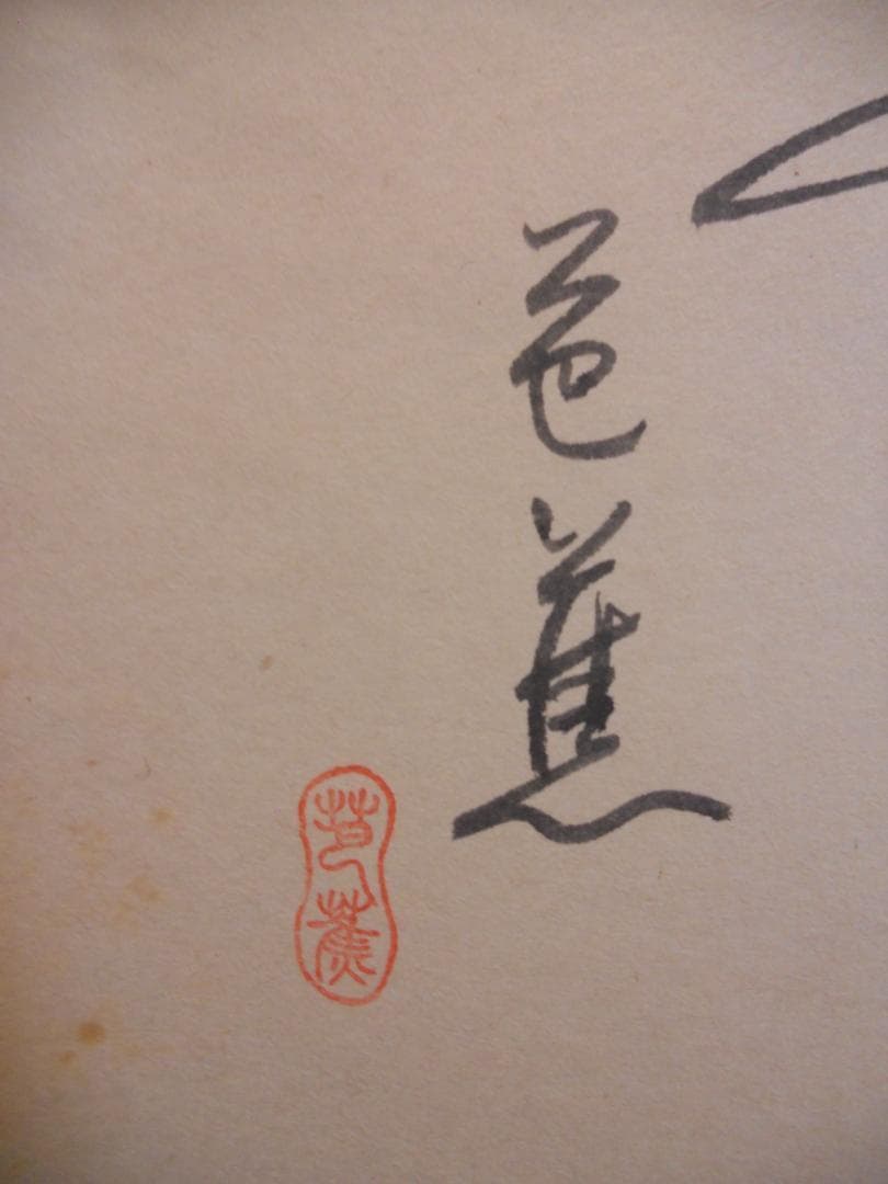掛け軸 中谷文魚 俳画 寒牡丹 俳句 松尾芭蕉 紙本 希少 茶道具 掛軸 美品