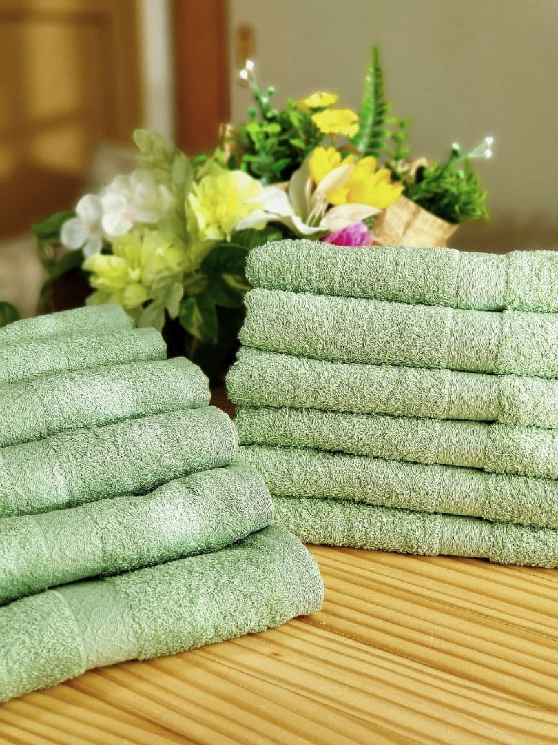 泉州タオル 高級綿糸モスグリーンフェイスタオルセット20枚 タオル新品 まとめ