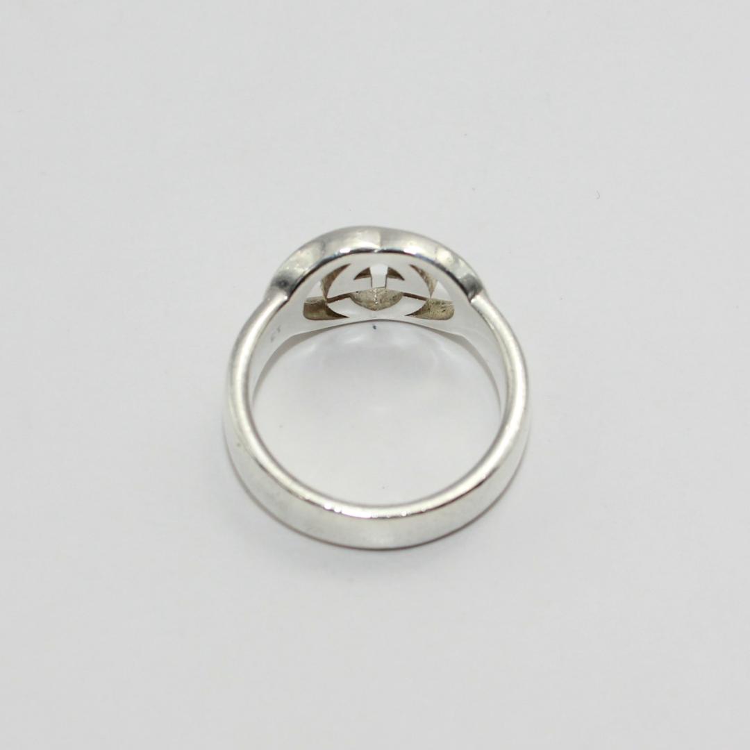 美品 GUCCI グッチ インターロッキング シルバー リング 指輪 13号