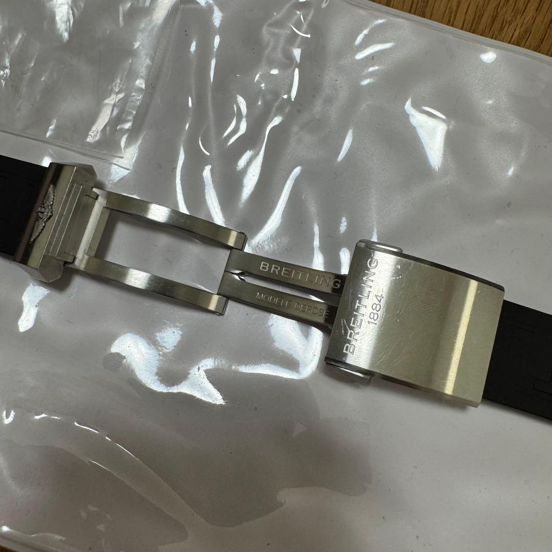 BREITLING ブラックラバーベルト クラスプバックル
