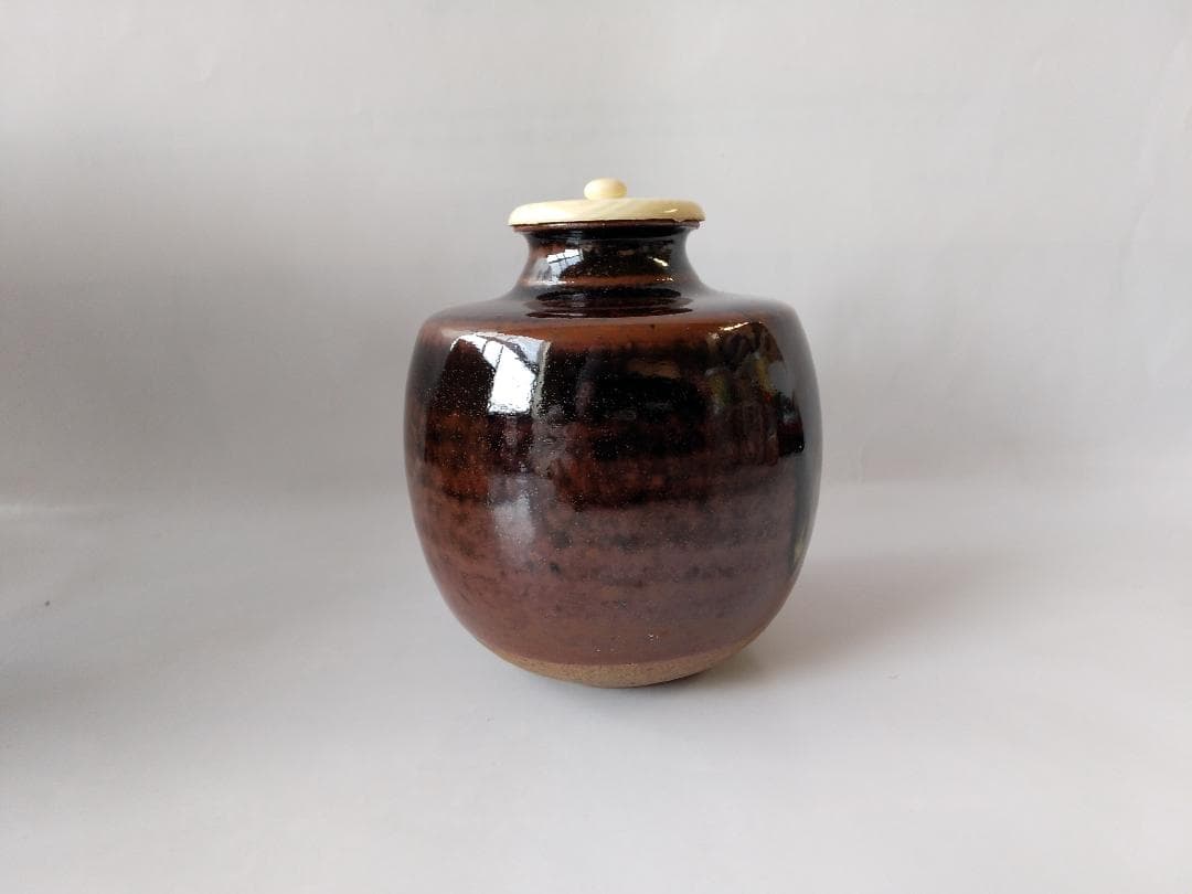 松本鉄山 松本鐵山 大名物写 本能寺文琳茶入 仕覆 朝倉間道 共箱 茶道具 新品