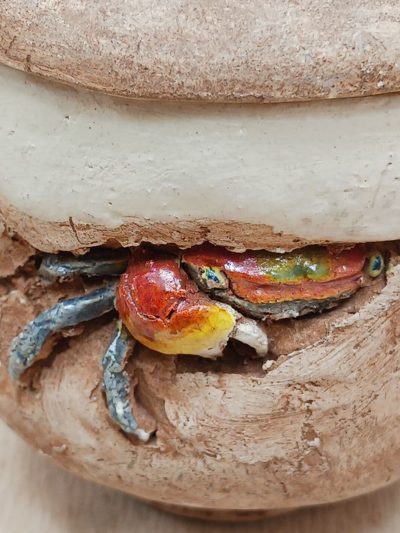 水月焼　 蟹　蓋付茶碗　湯呑　 蟹細工　 茶器　在銘