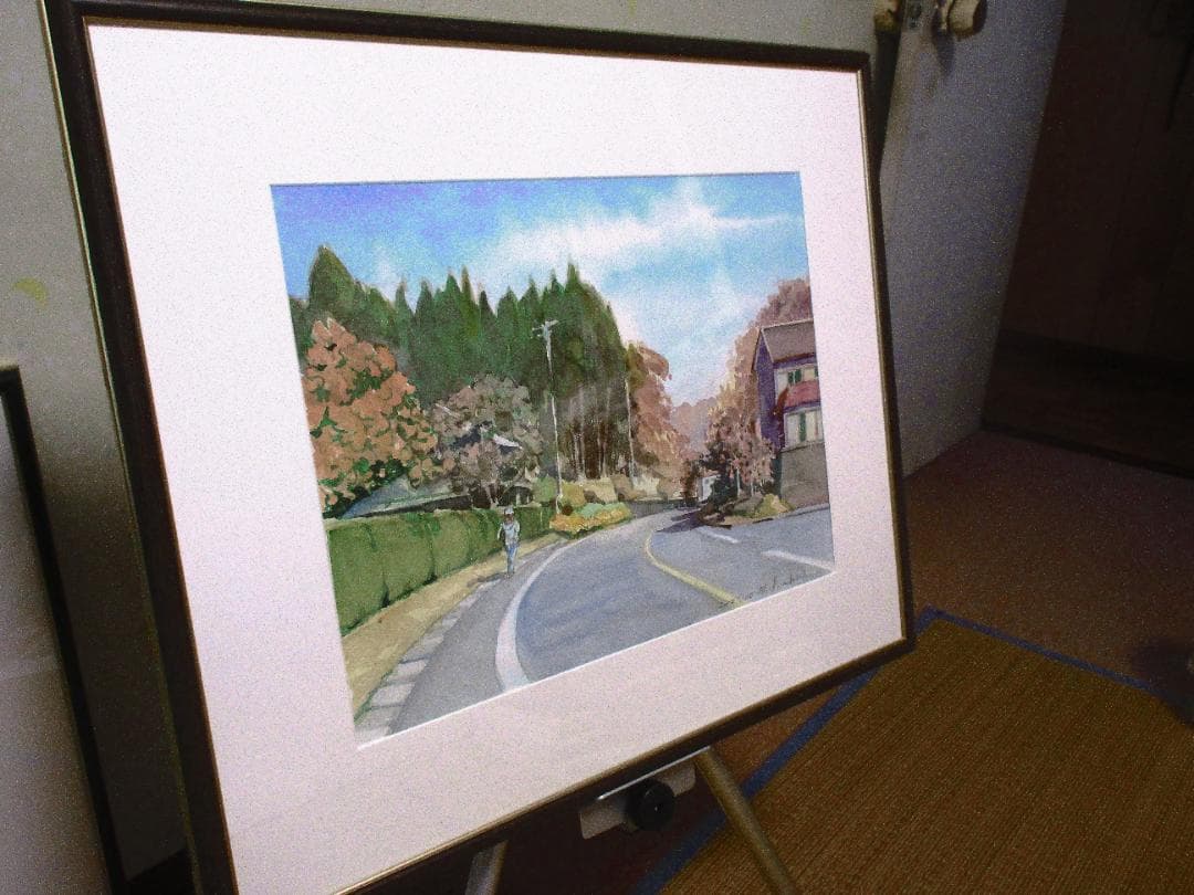 風景画 水彩画 F6サイズ 額装済み