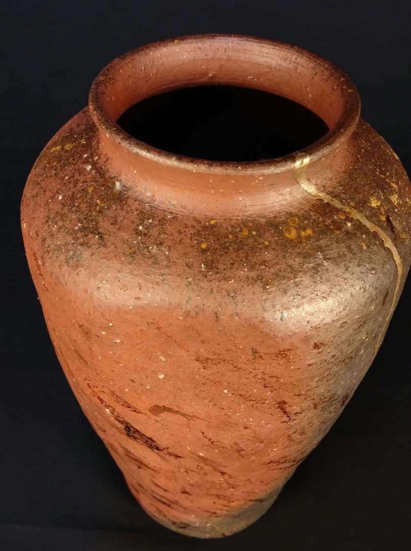 備前焼 南蛮手花生 古備前 錫繕い 漆繕い 古美術 桃山 江戸 花器 壷