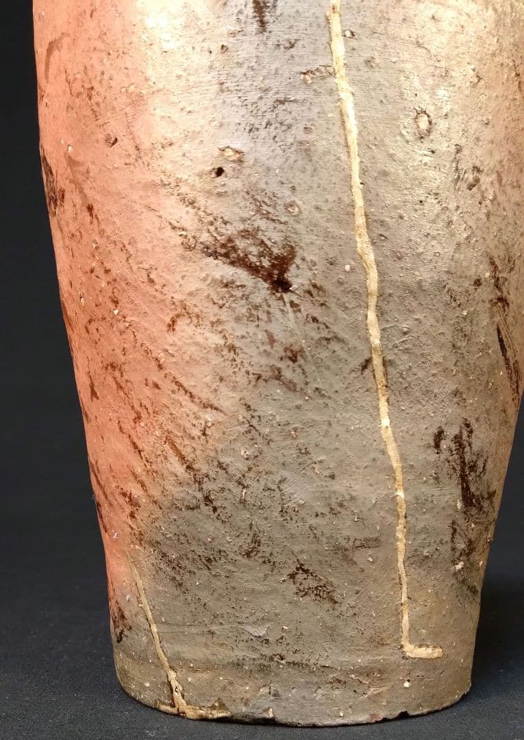 備前焼 南蛮手花生 古備前 錫繕い 漆繕い 古美術 桃山 江戸 花器 壷