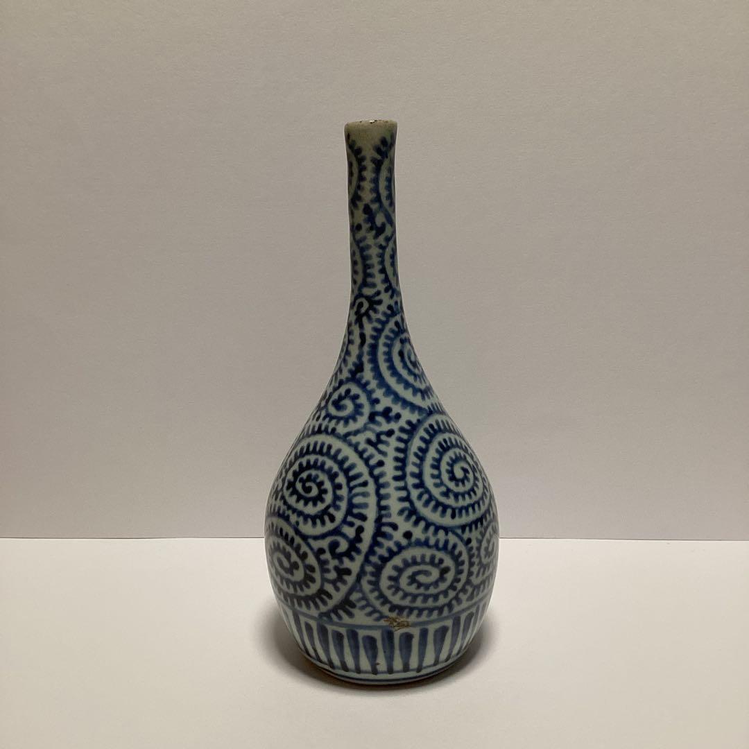 古伊万里　蛸唐草鶴首徳利　江戸後期