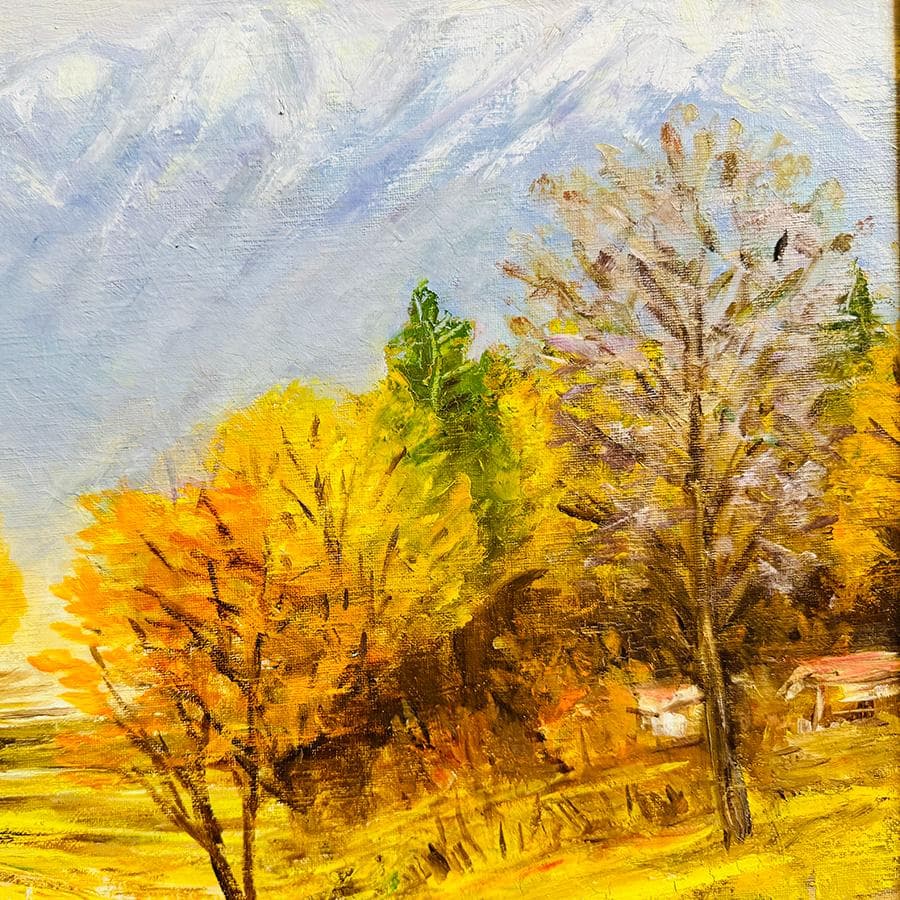 Funaya 画 油絵 F10号 額装油絵絵画 自然風景画 額縦61*横68cm