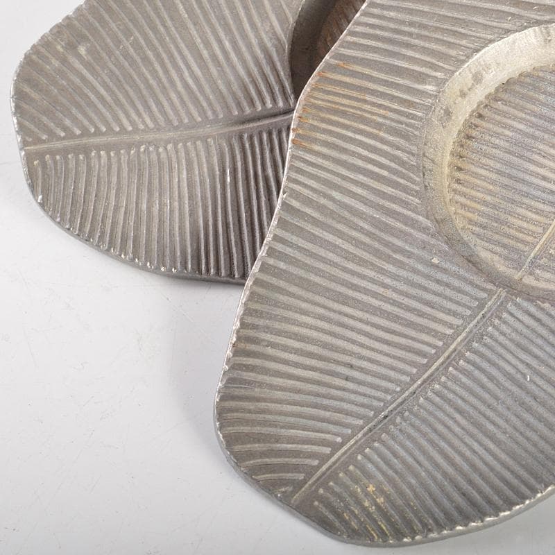 煎茶道具　松月造　純錫　蕉葉式　茶托　五客　合計約514g　箱付　V　R7300