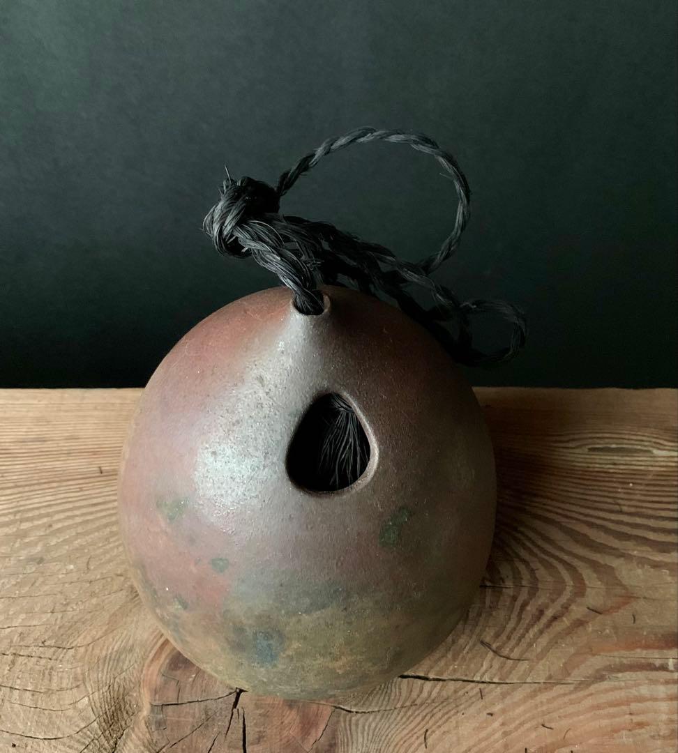 掛花入れ　丹波焼き　市野一二三