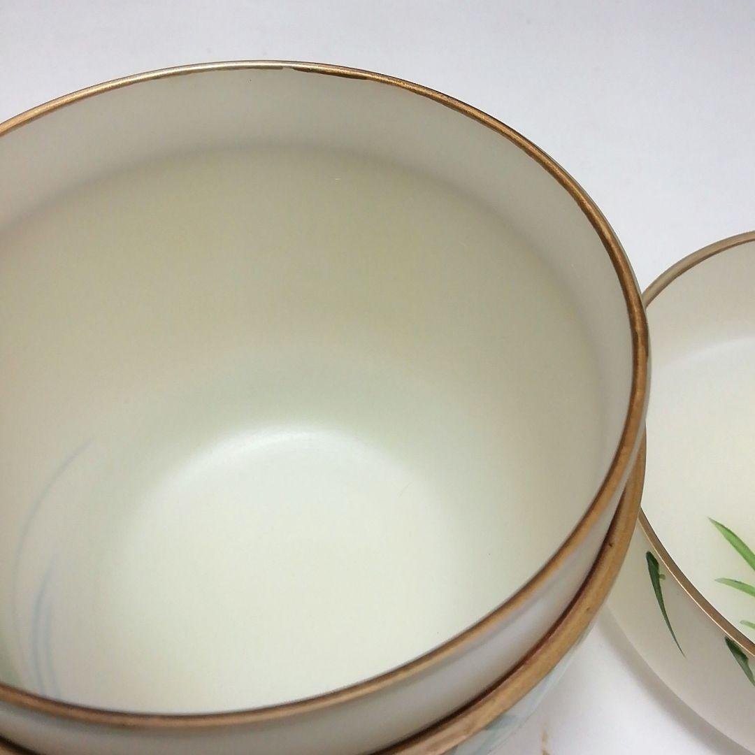 Ｓ６２６　棗　『白透中棗　葦に流水』『樹脂製』『中村口香鳳作』　共箱　茶道具