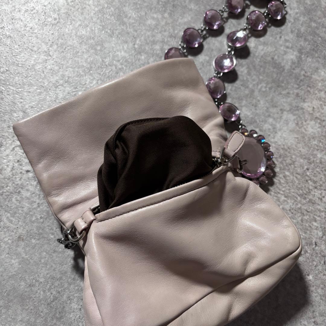 バッグ Miu Miu Chain Beaded Shoulder Bag Clutch