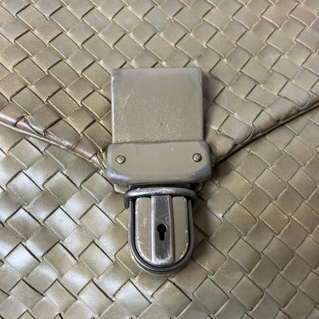 ボッテガヴェネタ✨イントレチャート ビジネスバッグ 本革 A4 オリーブグリーン