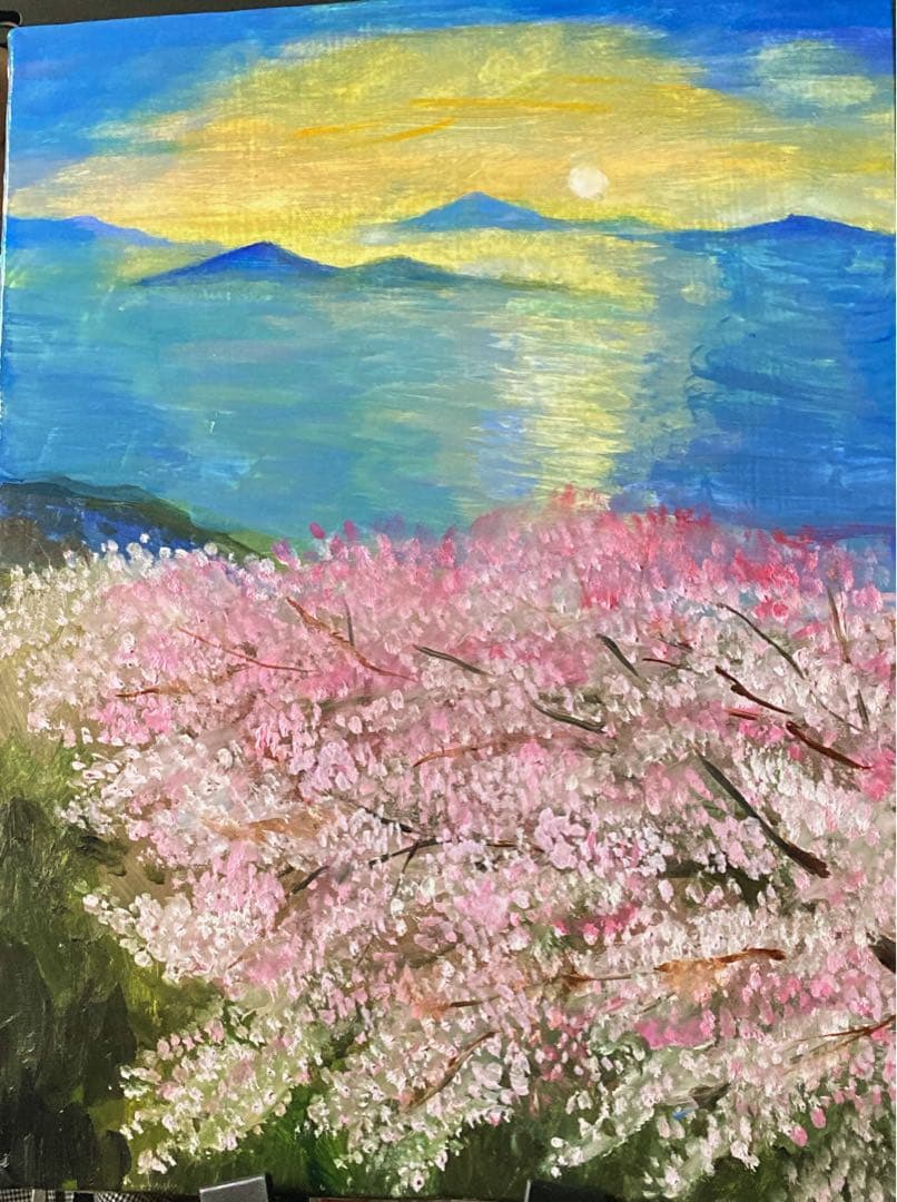 油彩画　「　瀬戸内を望む　」　原画　F6号