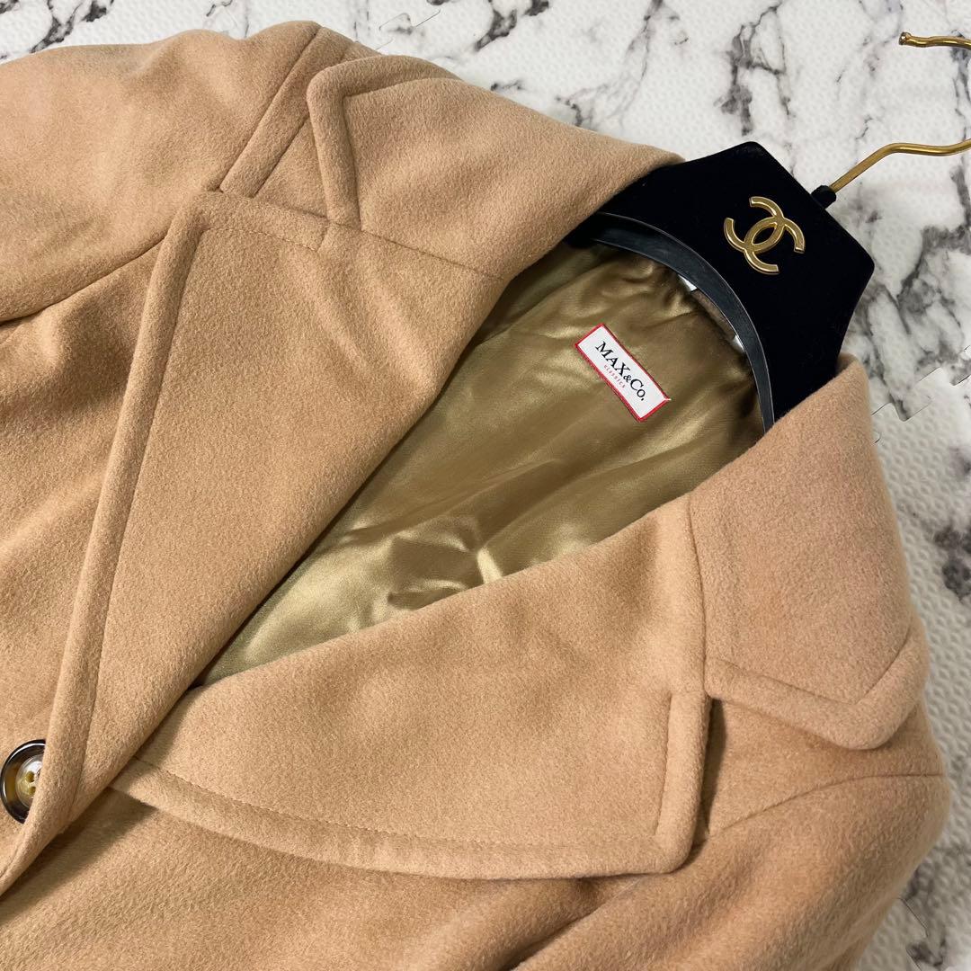 マックスマーラ　チェスターコート　アンゴラ混　キャメル　ミドル丈　イタリア製