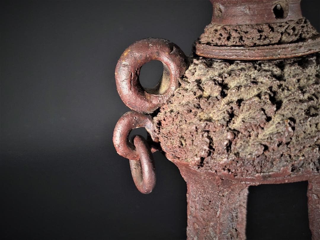 【焼物】備前焼 三足香煙 共箱 茶道具 旧家譲り品　年代物