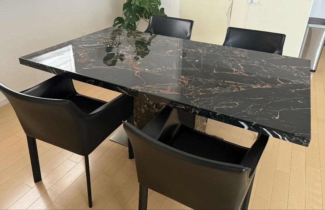 天然大理石 ダイニングテーブル180椅子4脚