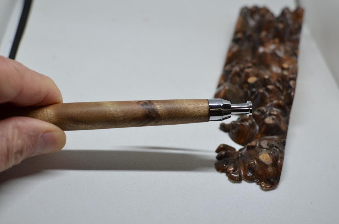 【マーブルウッド瘤ボールペン】　シャーペンに変更可能　三神ボール1000使用