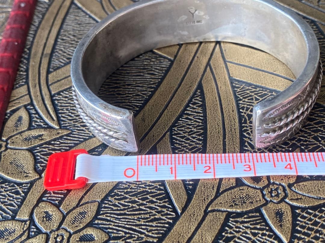 インディアンジュエリー シルバーバングル マルチカラーインレイ Navajo