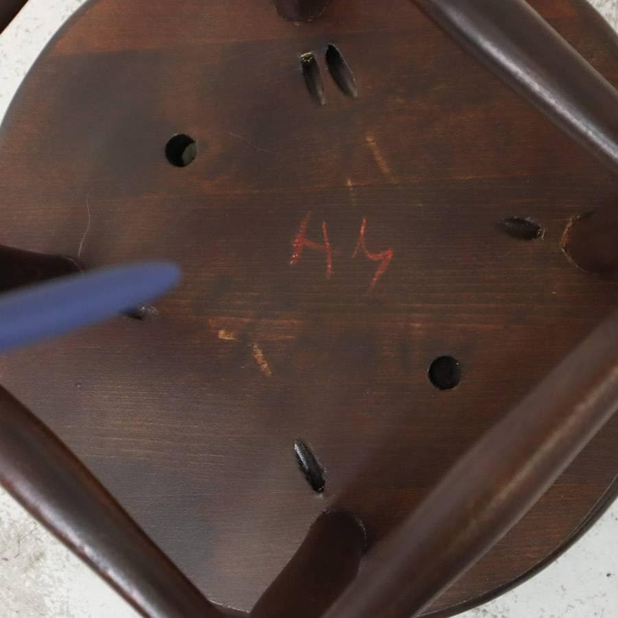 ルーマニア製 ハイスツール ビーチ材 ブラック PVCレザー