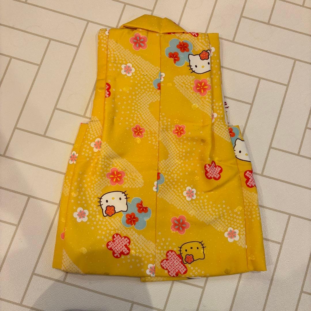 【美品】ハローキティ 七五三 着物セット平成レトロ　足袋付きイエロー3歳