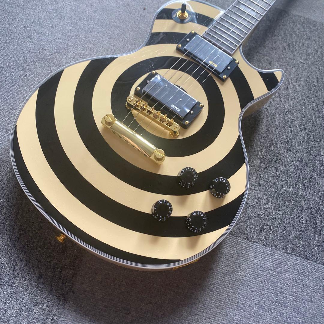 ザックワイルドモデル 高品質コンポーネントギター ブルズアイレスポール