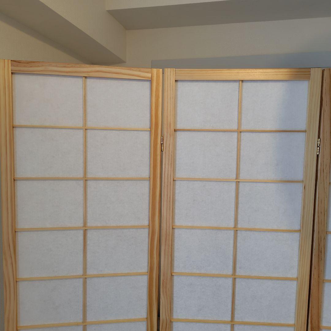 E*.様 木製和風パーテーション 4連　障子　高さ150cm　ジャパンディ　和モ