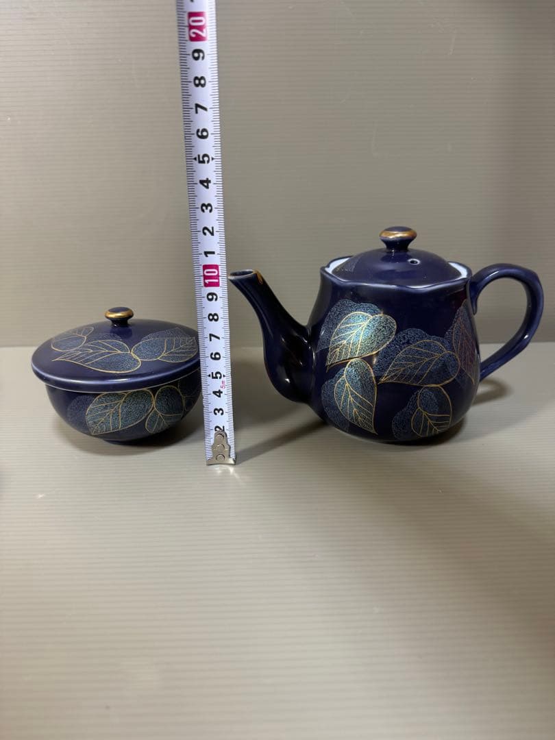 2265 九谷焼　茶器セット　急須1客　湯呑蓋付5客　未使用