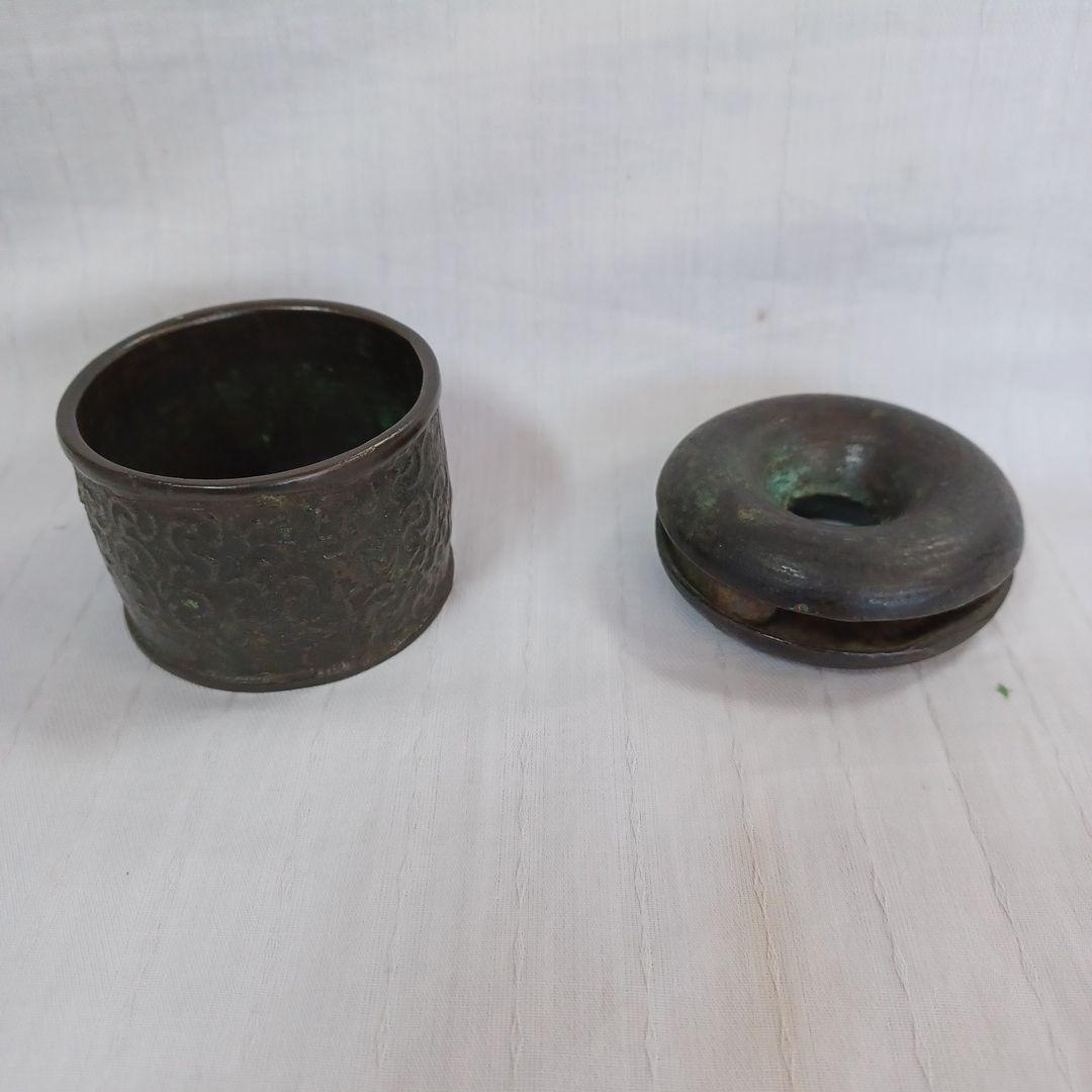 銅器蓋置二点