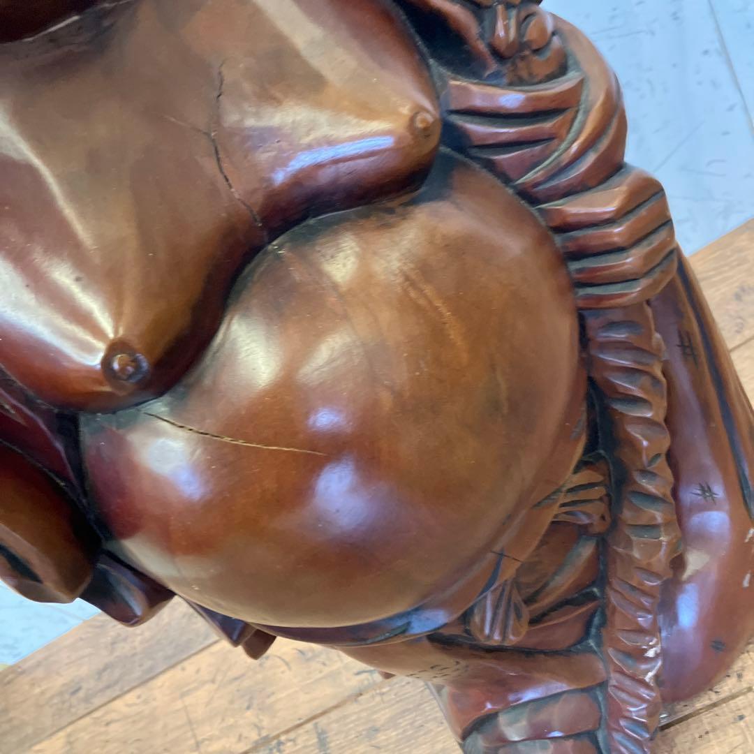 昭和レトロ 木製 木彫り 七福神 大黒天 大黒様 置物 オブジェ インテリア