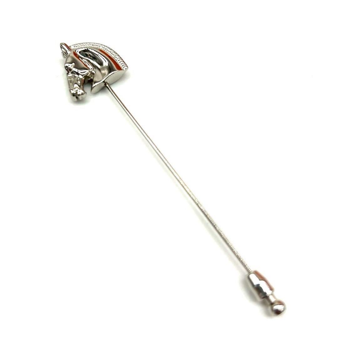 【美品】HERMES エルメス ピンブローチ 馬 ホース シュバル シルバー