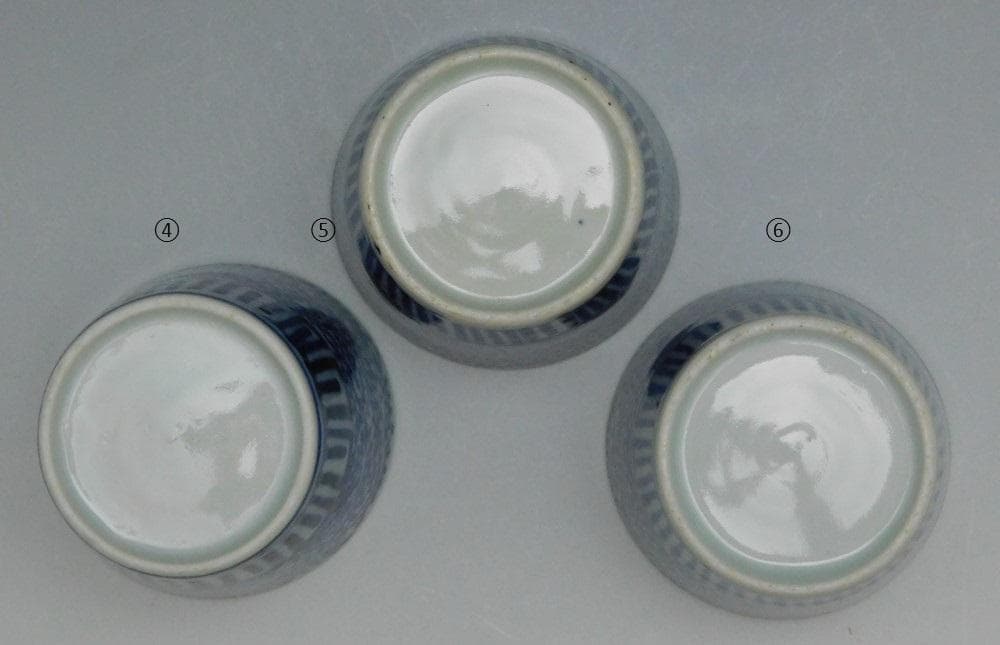 【鳳凰堂】古伊万里「蛸唐草 蕎麦猪口」染付 一客ずつ 江戸後期 送料出品者負担