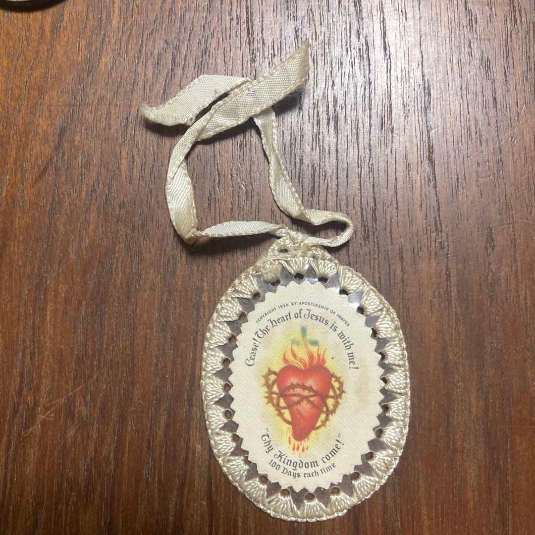 宗教関連のアンティークの聖品セット